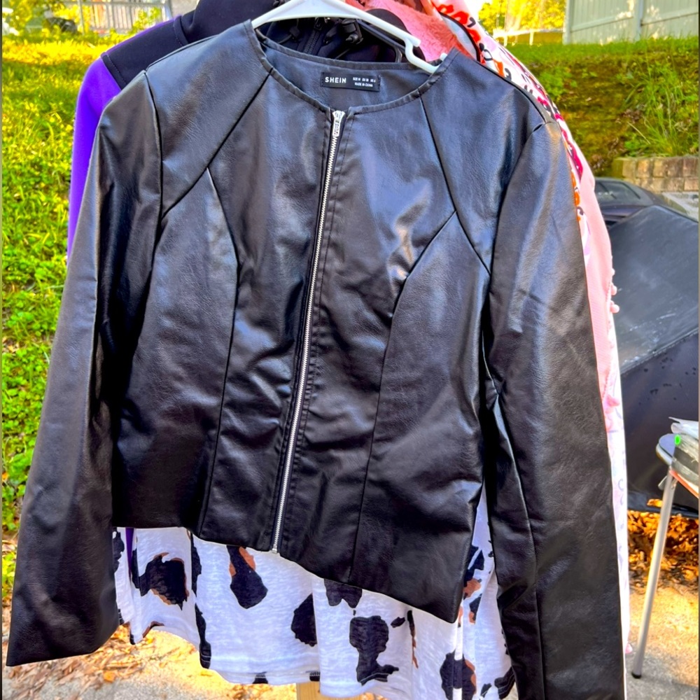 Ladies leather (faux) jacket